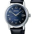 Seiko Seiko Presage SRPE43J1  SRPE43J1 механические мужские часы синий циферблат, браслет кожаный — вид спереди
