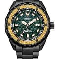 Citizen Citizen Promaster NB6008-82X  NB6008-82X механические мужские часы зеленый циферблат, браслет титановый c dlc покрытием — вид спереди