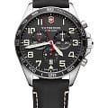 Victorinox Victorinox Fieldforce Chronograph 241852  241852 кварцевые мужские часы черный циферблат, браслет кожаный — вид спереди