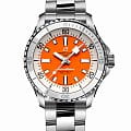 Breitling Breitling Superocean Automatic 36 A17377211O1A1  A17377211O1A1 механические мужские часы оранжевый циферблат, браслет нержавеющая сталь — вид спереди