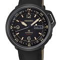 Seiko Seiko Prospex SRPD35K1S  SRPD35K1S механические мужские часы черный циферблат, браслет кожаный — вид спереди
