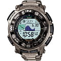 Casio Casio Pro Trek PRW-2500T-7E PRW PRW-2500T-7E электронные мужские часы серый циферблат, браслет 18-каратное желтое золото — вид спереди
