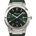 Salvatore Ferragamo Salvatore Ferragamo SFDT00119  SFDT00119 кварцевые мужские часы зеленый циферблат, браслет кожаный — вид спереди