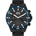 Slazenger Slazenger Multifunction SL.09.2065.2.02  SL.09.2065.2.02 кварцевые мужские часы  черный циферблат, браслет суперметалл с ip покрытием — вид спереди