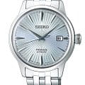 Seiko Seiko Presage SRPE19J1  SRPE19J1 механические мужские часы голубой циферблат, браслет нержавеющая сталь — вид спереди