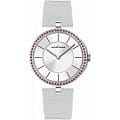 Jacques Lemans Jacques Lemans Classic 1-1662i  1-1662i кварцевые женские часы серый циферблат, браслет кожа + текстиль — вид спереди