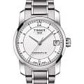 Tissot Tissot T-Classic Titanium T087.207.44.037.00 Tradition T0872074403700 механические женские часы  белый циферблат, браслет титановый — вид спереди