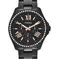 Fossil Fossil Banon AM4522  AM4522 кварцевые женские часы черный циферблат, браслет сталь с ip покрытием — вид спереди