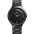 Rado Rado True Thinline Diamonds R27742712  R27742712 кварцевые женские часы черный циферблат, браслет высокотехнологичная плазменная керамика — вид спереди