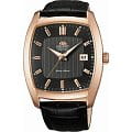Orient Orient ERAS001B (FERAS001B)  FERAS001B механические мужские часы  черный циферблат, браслет кожа + текстиль — вид спереди