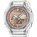 Casio Casio G-Shock GA-2100BM-7A5 GA-2100 GA-2100BM-7A5 электронные мужские часы оранжевый циферблат, браслет пластик — вид спереди