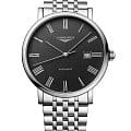Longines Longines Elegant Collection L4.911.4.71.6  L49114716 механические мужские часы черный циферблат, браслет нержавеющая сталь — вид спереди