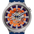 Swatch Swatch Big Bold Irony Lacquered SB07S114  SB07S114 кварцевые мужские часы оранжевый циферблат, браслет резина — вид спереди