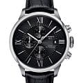 Tissot Tissot Chemin des Tourelles Chronograph T099.427.16.058.00 Chemin des Tourelles T0994271605800 механические мужские часы черный циферблат, браслет кожаный — вид спереди