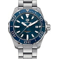 TAG Heuer TAG Heuer Aquaracer WAY111C.BA0928  WAY111C.BA0928 кварцевые мужские часы синий циферблат, браслет нержавеющая сталь — вид спереди