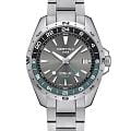 Certina Certina DS-X GMT C047.452.11.081.00 DS-X GMT C0474521108100 кварцевые мужские часы серый циферблат, браслет нержавеющая сталь 316l — вид спереди