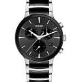 Rado Rado Centrix Chronograph R30210152  R30210152 кварцевые мужские часы черный циферблат, браслет сталь + керамические вставки — вид спереди