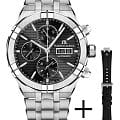 Maurice Lacroix Maurice Lacroix Aikon Automatic Chronograph AI6038-SS00F-330-A  AI6038-SS00F-330-A механические мужские часы черный циферблат, браслет нержавеющая сталь — вид спереди