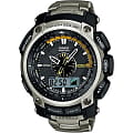 Casio Casio Pro Trek PRW-5000T-7E PRW PRW-5000T-7E кварцевые мужские часы синий циферблат, браслет 18-каратное желтое золото — вид спереди