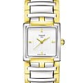 Tissot Tissot T-Trend T-Evocation T10 T051.310.22.031.00  T0513102203100 кварцевые женские часы  белый циферблат, браслет нержавеющая сталь с pvd-покрытием — вид спереди