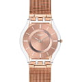 Swatch Swatch Skin SFP115M  SFP115M кварцевые женские часы золотой циферблат, браслет нержавеющая сталь с pvd-покрытием — вид спереди