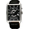 Orient Orient EUAG003B (FEUAG003B)  FEUAG003B механические мужские часы черный циферблат, браслет кожа + текстиль — вид спереди