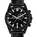 Jacques Lemans Jacques Lemans 1-1653C  1-1653C кварцевые мужские часы черный циферблат, браслет кожаный — вид спереди