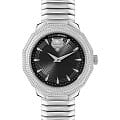 Plein Sport Plein Sport Dynasty PSOBA0523  PSOBA0523 кварцевые женские часы черный циферблат, браслет нержавеющая сталь — вид спереди