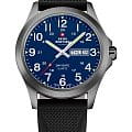Swiss Military by Chrono Swiss Military by Chrono Classic SMP36040.32  SMP36040.32 кварцевые мужские часы синий циферблат, браслет силикон — вид спереди