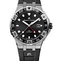 Maurice Lacroix Maurice Lacroix Aikon Venturer GMT AI6158-SS001-330-2  AI6158-SS001-330-2 механические мужские часы черный циферблат, браслет каучук — вид спереди