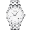 Mido Mido Baroncelli Gent M8600.4.26.1  M86004261 механические мужские часы белый циферблат, браслет нержавеющая сталь — вид спереди