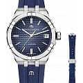 Maurice Lacroix Maurice Lacroix Aikon Automatic AI6007-SS00B-430-4  AI6007-SS00B-430-4 механические мужские часы синий циферблат, браслет каучук — вид спереди