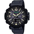 Casio Casio Pro Trek PRG-600Y-1E PRG PRG-600Y-1E кварцевые мужские часы черный циферблат, браслет полимер — вид спереди
