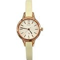 Orient Orient QC14006W (FQC14006W)  FQC14006W автокварц (кинетик) женские часы белый циферблат, браслет кожа + текстиль — вид спереди