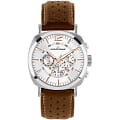 Jacques Lemans Jacques Lemans 1-1645D  1-1645D кварцевые мужские часы серый циферблат, браслет кожаный — вид спереди
