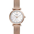 Fossil Fossil Carlie ES5314SET  ES5314SET кварцевые женские часы серебристый циферблат, браслет нержавеющая сталь с ip-покрытием — вид спереди