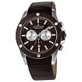 Jacques Lemans Jacques Lemans 1-1812A  1-1812A кварцевые мужские часы коричневый циферблат, браслет кожаный — вид спереди