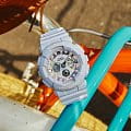 Casio Casio Baby-G BA-130WP-2A кварцевые женские часы часы крупный план синий циферблата