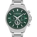 U.S. Polo Assn. U.S. Polo Assn. Crossing USPA1084-01  USPA1084-01 кварцевые мужские часы зеленый циферблат, браслет нержавеющая сталь — вид спереди
