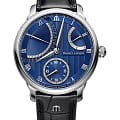 Maurice Lacroix Maurice Lacroix Masterpiece Calendar Retrograde MP6568-SS001-430-1  MP6568-SS001-430-1 механические мужские часы синий циферблат, браслет кожаный — вид спереди
