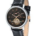 Earnshaw Earnshaw ES-8047-01  ES-8047-01 механические мужские часы  черный циферблат, браслет кожаный — вид спереди