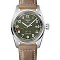 Longines Longines Spirit L3.811.4.03.2  L38114032 механические мужские часы зеленый циферблат, браслет кожаный — вид спереди