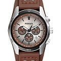 Fossil Fossil Carlie  CH2565  CH2565 кварцевые мужские часы серебристый циферблат, браслет кожаный — вид спереди