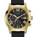 Guess GUESS W1055G4  W1055G4 кварцевые мужские часы черный циферблат, браслет силикон — вид спереди