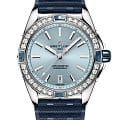 Breitling Breitling Super Chronomat Automatic 38 A17356531C1S1  A17356531C1S1 механические женские часы голубой циферблат, браслет каучук — вид спереди