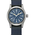 Hamilton Hamilton Khaki Field Mechanical H69439940  H69439940 механические мужские часы  синий циферблат, браслет тканевый — вид спереди