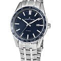 Jacques Lemans Jacques Lemans Liverpool 1-2075F  1-2075F механические мужские часы синий циферблат, браслет нержавеющая сталь — вид спереди