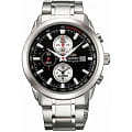 Orient Orient TD11001B (FTD11001B)  FTD11001B кварцевые мужские часы черный циферблат, браслет 18-каратное желтое золото — вид спереди