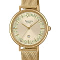 Casio Casio Sheen SHE-4539FGM-9A  SHE-4539FGM-9A кварцевые женские часы золотой циферблат, браслет сталь с ip покрытием — вид спереди