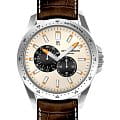 Jacques Lemans Jacques Lemans 1-1775B  1-1775B механические мужские часы бежевый циферблат, браслет кожаный — вид спереди